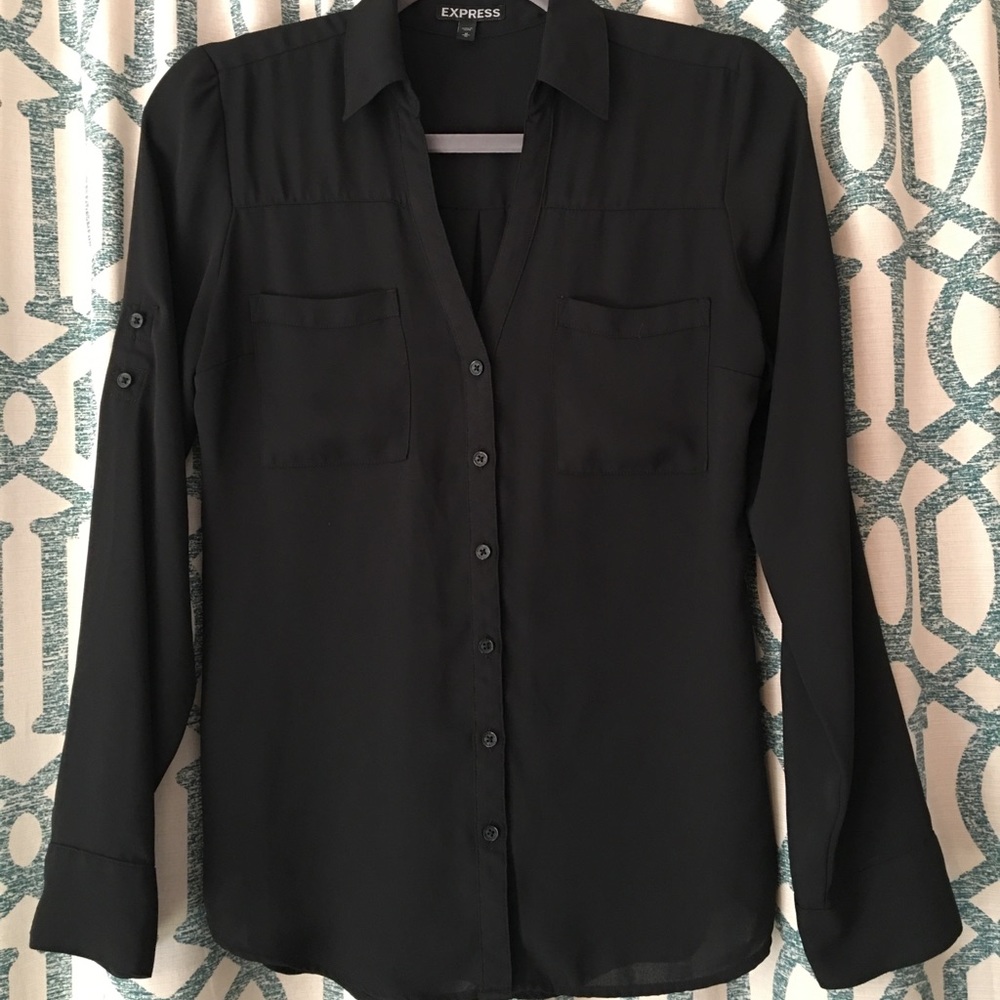 Express Portofino black blouse medium